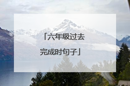 六年级过去完成时句子