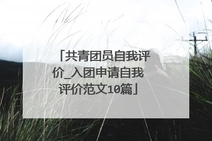 共青团员自我评价_入团申请自我评价范文10篇