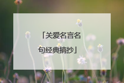 关爱名言名句经典摘抄