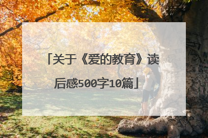 关于《爱的教育》读后感500字10篇