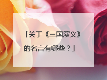 关于《三国演义》的名言有哪些？