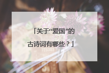 关于“爱国”的古诗词有哪些?