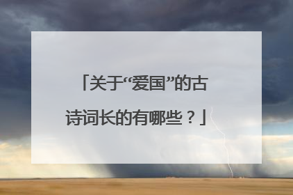 关于“爱国”的古诗词长的有哪些?