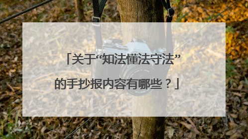 关于“知法懂法守法”的手抄报内容有哪些?