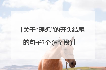 关于“理想”的开头结尾的句子3个(6个段)