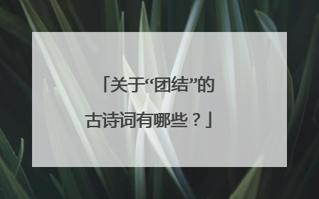 关于“团结”的古诗词有哪些?