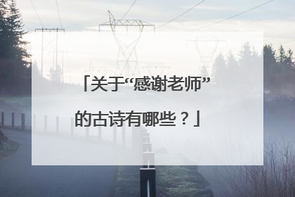 关于“感谢老师”的古诗有哪些？