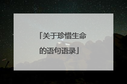 关于珍惜生命的语句语录