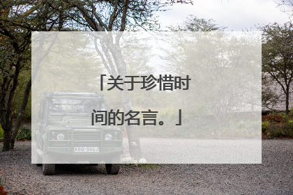 关于珍惜时间的名言。