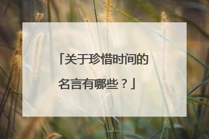 關於珍惜時間的名言有哪些?