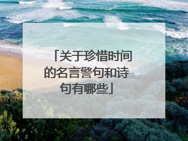 关于珍惜时间的名言警句和诗句有哪些