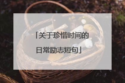 关于珍惜时间的日常励志短句