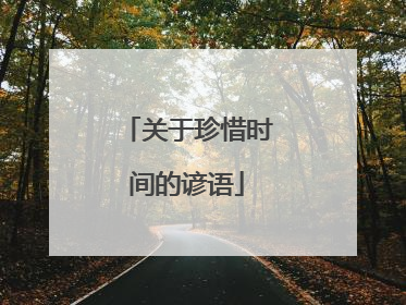 关于珍惜时间的谚语