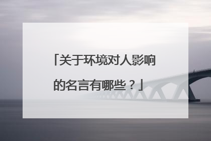 关于环境对人影响的名言有哪些？