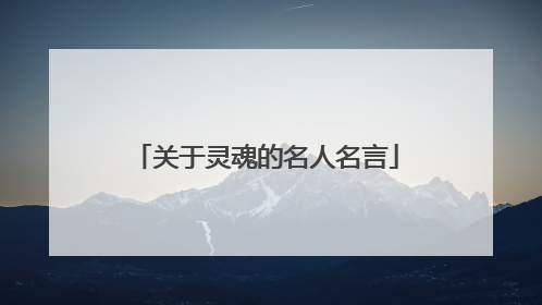 关于灵魂的名人名言