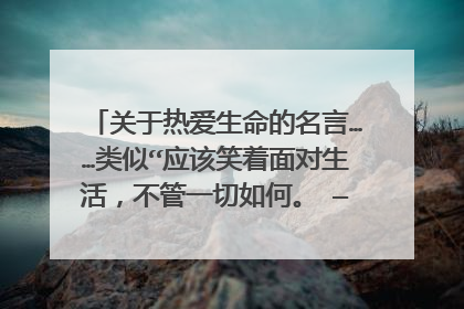 关于热爱生命的名言……类似“应该笑着面对生活,不管一切如何。 —伏契克”作文开头要用