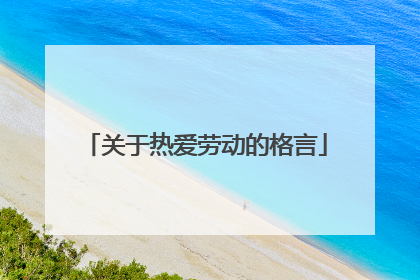 关于热爱劳动的格言