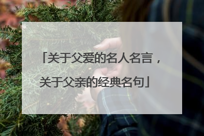 关于父爱的名人名言，关于父亲的经典名句