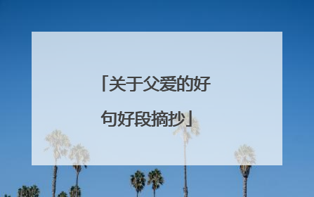 关于父爱的好句好段摘抄