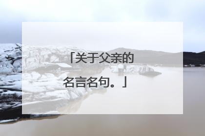关于父亲的名言名句。