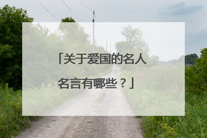 关于爱国的名人名言有哪些?