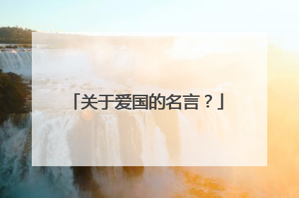 关于爱国的名言?