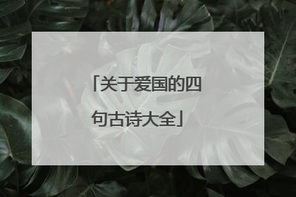 关于爱国的四句古诗大全