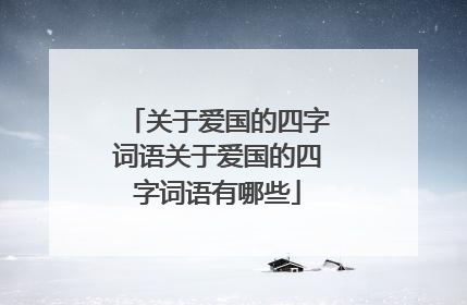 关于爱国的四字词语关于爱国的四字词语有哪些