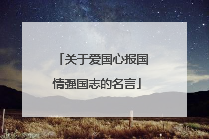 关于爱国心报国情强国志的名言