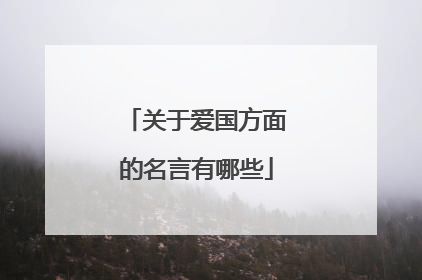 关于爱国方面的名言有哪些