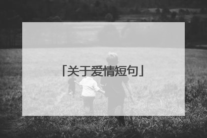 关于爱情短句