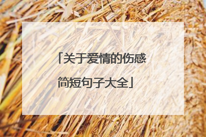 关于爱情的伤感简短句子大全