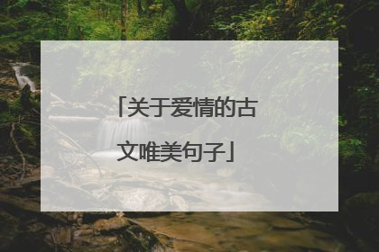关于爱情的古文唯美句子
