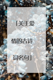 关于爱情的古诗词名句