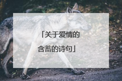 关于爱情的含蓄的诗句