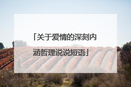 关于爱情的深刻内涵哲理说说短语