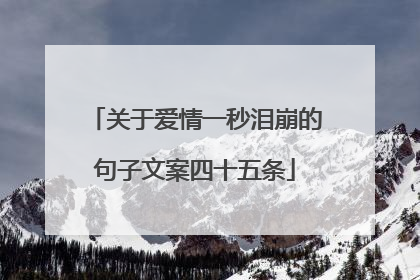 关于爱情一秒泪崩的句子文案四十五条