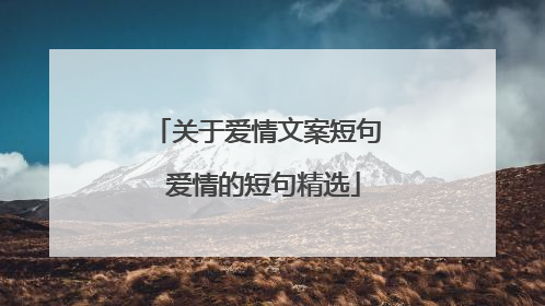 关于爱情文案短句 爱情的短句精选