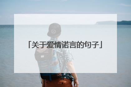关于爱情诺言的句子