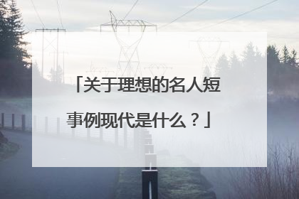 关于理想的名人短事例现代是什么？