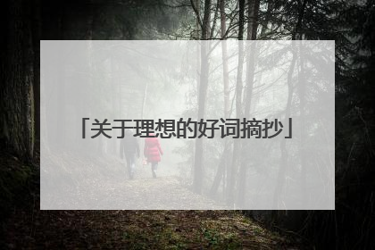 关于理想的好词摘抄