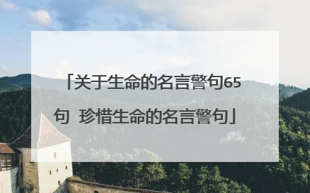 关于生命的名言警句65句 珍惜生命的名言警句