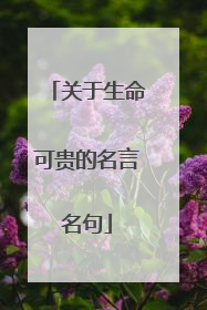 关于生命可贵的名言名句