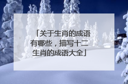 关于生肖的成语有哪些,描写十二生肖的成语大全