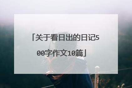 关于看日出的日记500字作文10篇