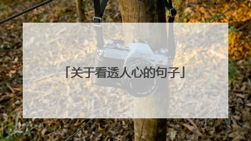 关于看透人心的句子