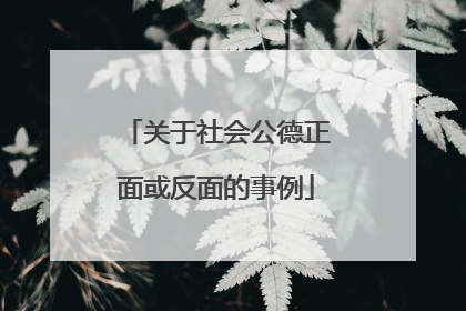 关于社会公德正面或反面的事例