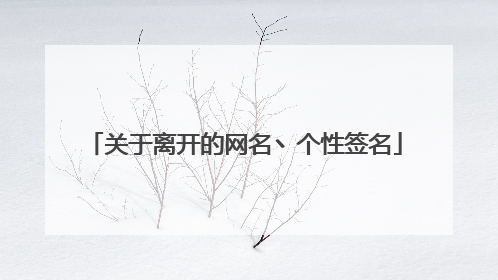关于离开的网名丶个性签名