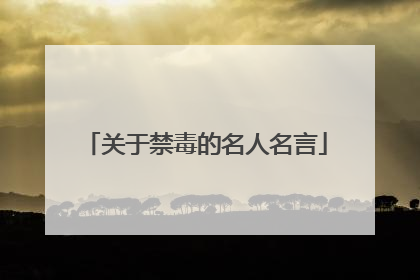 关于禁毒的名人名言