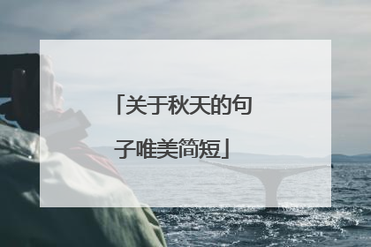 关于秋天的句子唯美简短